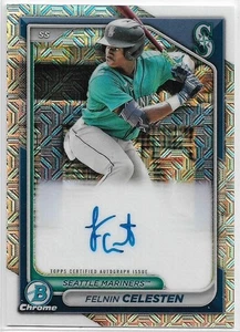 2024 Bowman Chrome Felnin Celesten #BMA-FC Mega Box Mojo Refractor Auto Mariners - Imagen 1 de 2