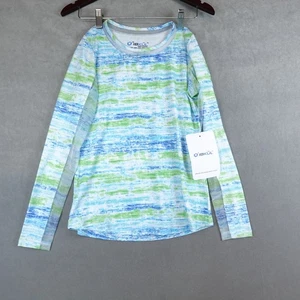 NWT Ibkul Top Shirt Pullover Long Sleeve Mesh Performance XS Gia Blue Multi - Picture 1 of 7