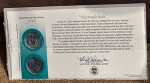 2003 - P &D - From the 50 State Quarters 1st Day Minted Collection - Arkansas - Picture 1 of 2