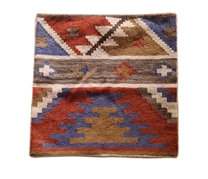 Funda de almohada Pottery Barn Kilim lana/algodón suroeste 20 X 20" azul óxido - Imagen 1 de 5