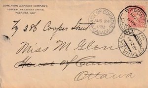 Canada House of Commons QV 3c Small Queen OTTAWA PRECURSOR Squared Circle 1892 - Picture 1 of 1