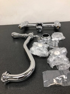 Torneira de cozinha Kingston latão KS1241AX ponte, 1,8 GPM, cromada, escudo incluído - Imagem 1 de 3