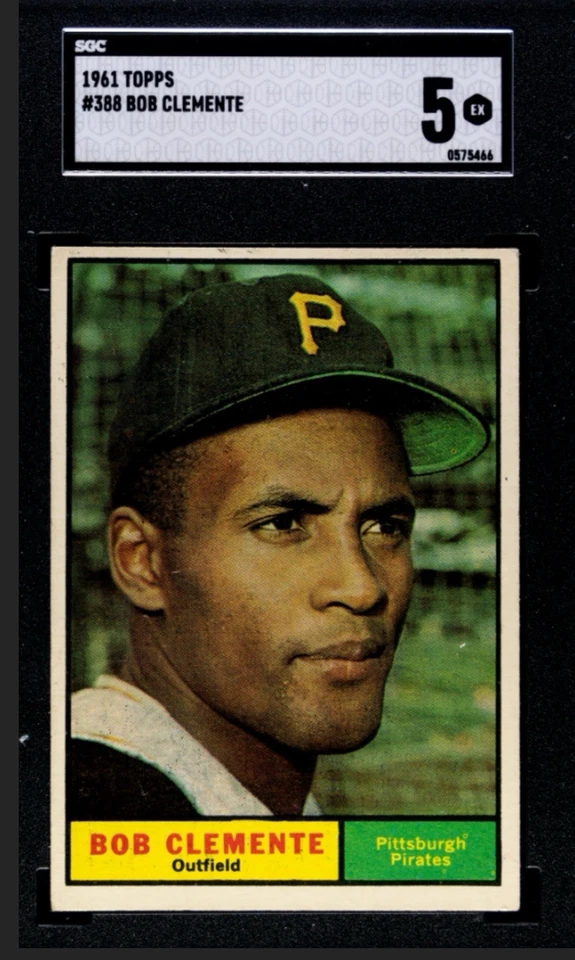 🔥⬛️Bob ROBERTO CLEMENTE🟨🔥1961 Topps #388 EX SGC 5 Piratas de la corte de colección Foto 1 de 4