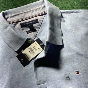 Tommy Hilfiger Poloshirt Herren XL Slim Fit Stretch Mesh Kurzarm Blau THFLEX - Bild 1 von 8