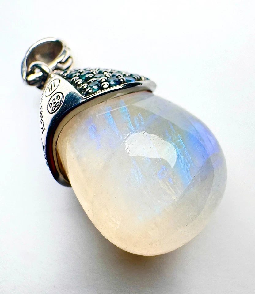 John Hardy Labradorite Moonstone & Sapphire Celestial Orb Pendant - RARE - Image 1 of 4
