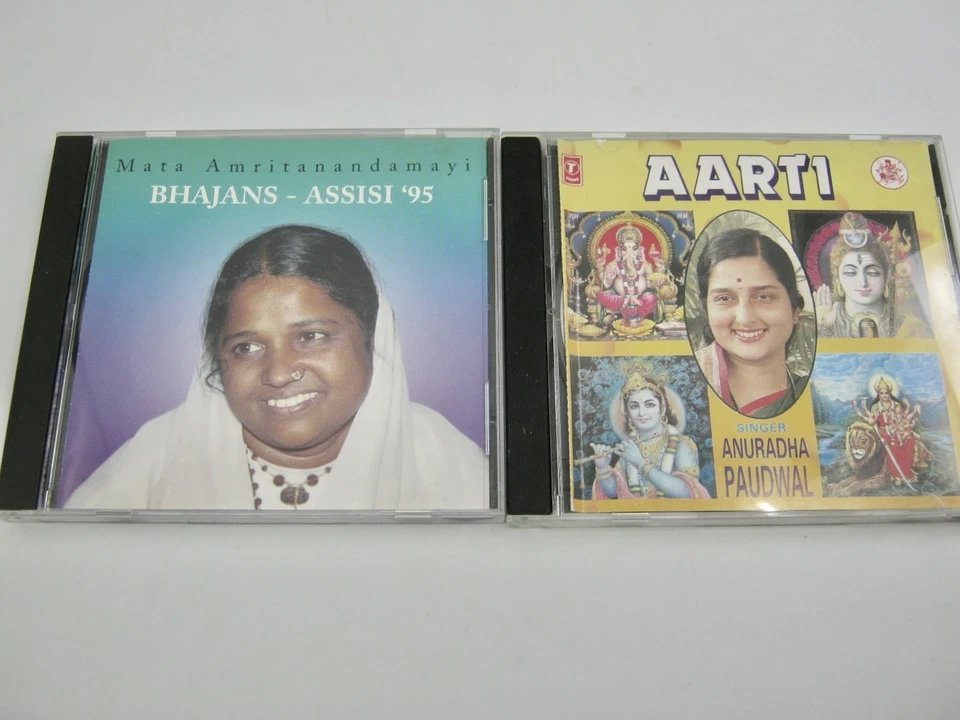 2 Indian Music Cds Mata Amritanandamayi, Anuradha Paudwall Hindi Devotional Foto 1 de 4