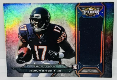 2012 Triple Threads Alshon Jeffery Rookie RC Platinum 1/1 Jersey Patch CHI Bears - Image 1 of 3