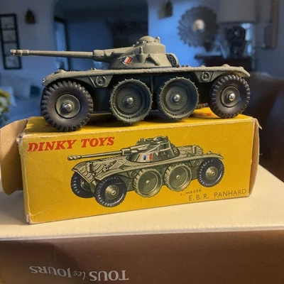 Винтажные Dinky Toys, #80 A, Panhard EBR Бронированный Разведывательный Автомобиль, Оригинальная Коробка - Изображение 1 из 4