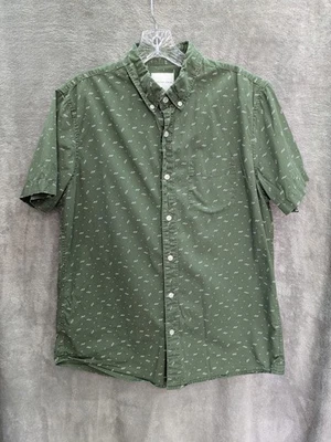 American Eagle Button Up Shirt Mens Medium Green Cotton Casual - Image 1 of 4