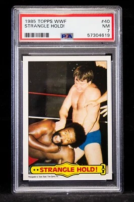 1985 Topps WWF Strangle Hold! #40 PSA 7 Rowdy Roddy Piper Junkyard Dog WWE AEW - Image 1 of 2
