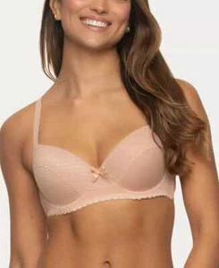 Jezebel Women's Lace-Trim Underwire Contour Bra J5820 - Beige - Size 38C - Picture 1 of 4