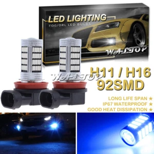 2pc 92SMD H16 H11 Blue Projector LED Fog Light Super Bright Daytime Running Lamp - Picture 1 of 11