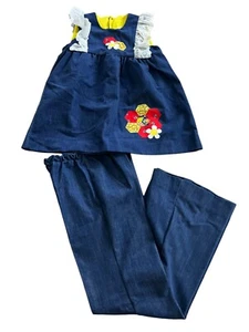 Chocolate Soup Denim ärmellos Blumen bestickt Top & Hose Mädchen Gr. 10 - Bild 1 von 17