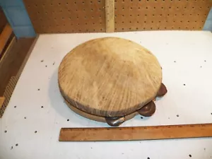 Tamburo vintage fatto a mano con copertura in pelle cruda - Foto 1 di 3