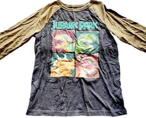 Jumping Beans Boys T-Shirt Jurassic Park Raglan Long Sleeve Blue Green 12 - Picture 1 of 12