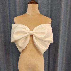 Satin Bowknot Detachable Organza Dress Accessory Weddings Party Romantic - Picture 1 of 11