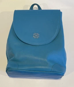 Dominie Backpack Turquoise Talia Leather Silver Tone Accents - Picture 1 of 12