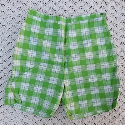 Pantalones Cortos De Colección Cintura Alta A Cuadros Algodón Cremallera Lateral Cremallera Rápida - XS Foto 1 de 4