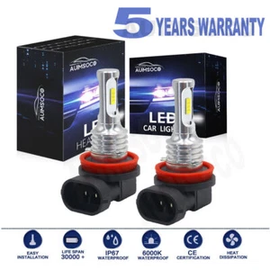 H11 CSP Front LED Headlight Kit Low BEAM Bulbs 10000K Xenon White Lights 66000LM - Picture 1 of 18