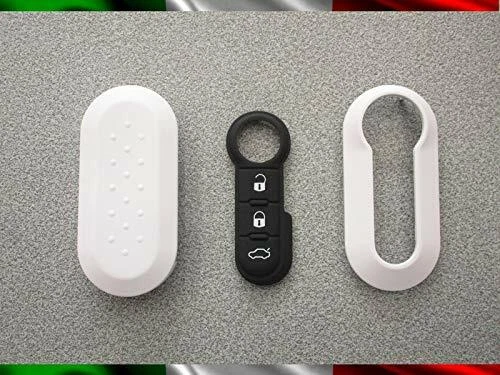 Cover Guscio Chiave + Tasti Per Fiat 500 Punto Panda 500l bianco Lancia Delta