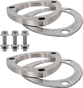 3 Inch 3 Bolt Stainless Steel Exhaust Flanges & Gaskets Connection Kit with bolt - Picture 1 of 5