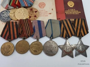 Soviet "410 Riflemen Regiment" sergeant, researched medal group - Picture 1 of 12