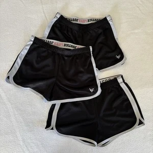 Lot Of 3 Justice Girl’s Black Mesh Shorts Size 14 - Picture 1 of 4
