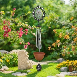 36"Long Dragonfly Glass Wind Chime Ornament Garden Patio Decor Unique Gift - Picture 1 of 1