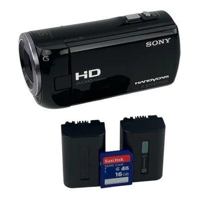 Sony Handycam HDR-CX380 Camcorder Built-In 16GB/USB Cable 2x Batteries TESTED - Image 1 of 4