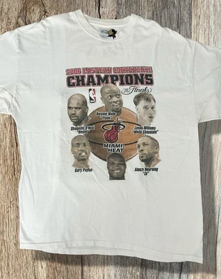 Miami Heat 2006 Eastern Conference Champions Vintage XL T Shirt NBA Basketball - Image 1 of 2