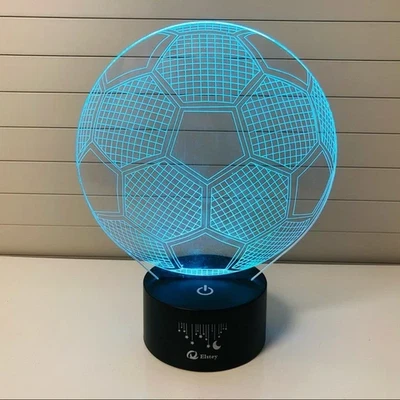 Night Light Soccer Ball Lamp LED 3D 7 Color Changing USB Charge Kids by Elstey - Image 1 of 4