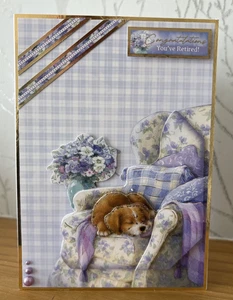 Handmade 7"x5" Puppy Themed Retirement Card - Picture 1 of 4