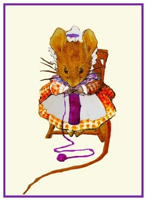 Beatrix Potter Mrs Tittlemouse Knits Counted Cross Stitch Chart Pattern - Image 1 of 4