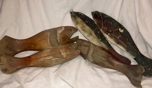 Folk primitive handgeschnitzte Holz Fisch Köder Lodge Hütte Dekor Beschreibung lesen - Bild 1 von 13