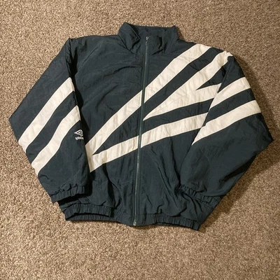 Vintage 90s Umbro Puffer Jacket Green Full Zip Men’s Sz L Nylon - Image 1 of 4