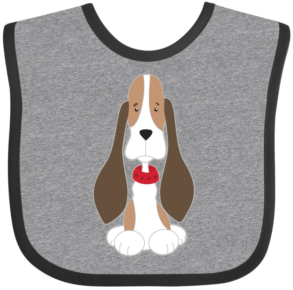 Basset Hound Inktastic con orejas flojas babero bebé perro cachorro amante cuello rojo mascota Foto 1 de 1