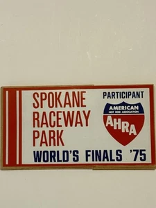 "Pegatina original vintage nueva de colección Spokane Raceway Park AHRA Finals 1975 6,5 x 3,5"" (9H)" - Imagen 1 de 1