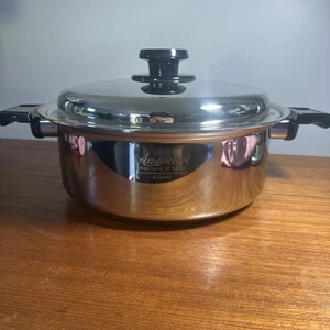 Pentole artigianali in acciaio inox da cucina mai usate curva ovest 6 QT pentola stock - Foto 1 di 7