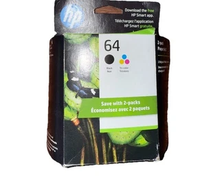 New HP 64 X4D92AN Black/Tri-color Ink Cartridge - Picture 1 of 4