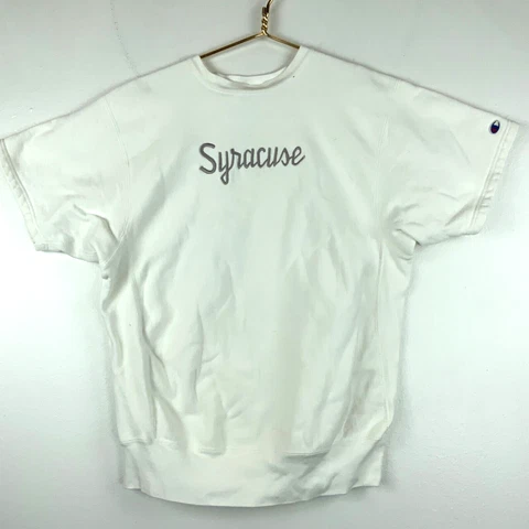 Vintage Champion Reverse Weave Warm Up Syracuse Short Sleeve Sweatshirt 2XL Ncaa Cover