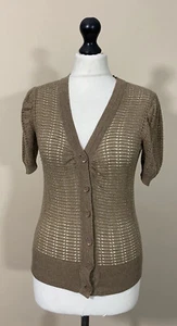Topshop Short Sleeve Sparkly Knit Cardigan Jacket Top Women’s Size 8 - Picture 1 of 10
