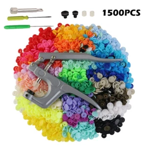 1500x T5 Snaps Kit Press Stud Set Plastic Craft Buttons Fastener Plier Tool AU - Picture 1 of 13