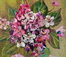 Original Oil painting "Posy of Violets" by Rita Webster