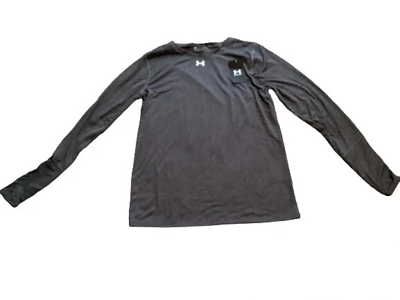 Under Armour Women's Locker Long Sleeve Shirt CARBON HEATHER|METALLIC SILVER LG - Image 1 of 1