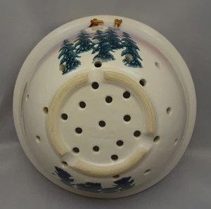 2000 Neher Pottery In Motion Pine Tree Moon Colander Strainer - Picture 1 of 5