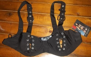 Fetish By Baci Black Lace Up Cup Bra Size XL NWT Buckle Straps Super Sexy - Picture 1 of 7