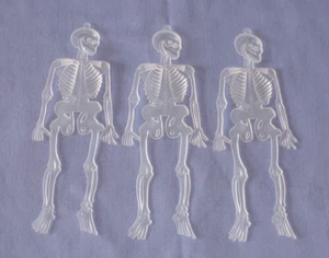 Lot 3 Miniature Dollhouse Clear Skeleton Halloween Decoration Spooky Scary 5.75" - Picture 1 of 1