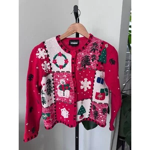 Vintage Strick Weihnachts Strickjacke - Bild 1 von 5