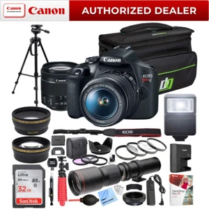 Canon T7 EOS Rebel DSLR Camera EF-S 18-55mm IS II + 500mm Telephoto Lens Pro Kit - Picture 1 of 12