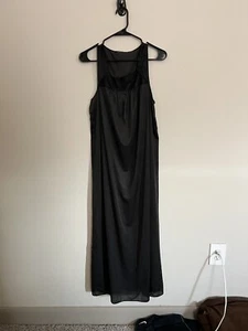 VTG Sheer Black Long Slip Dress - Picture 1 of 4